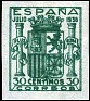 Spain 1936 Coat Of Arms 30 CTS Green Edifil NE 57. España ne57. Uploaded by susofe